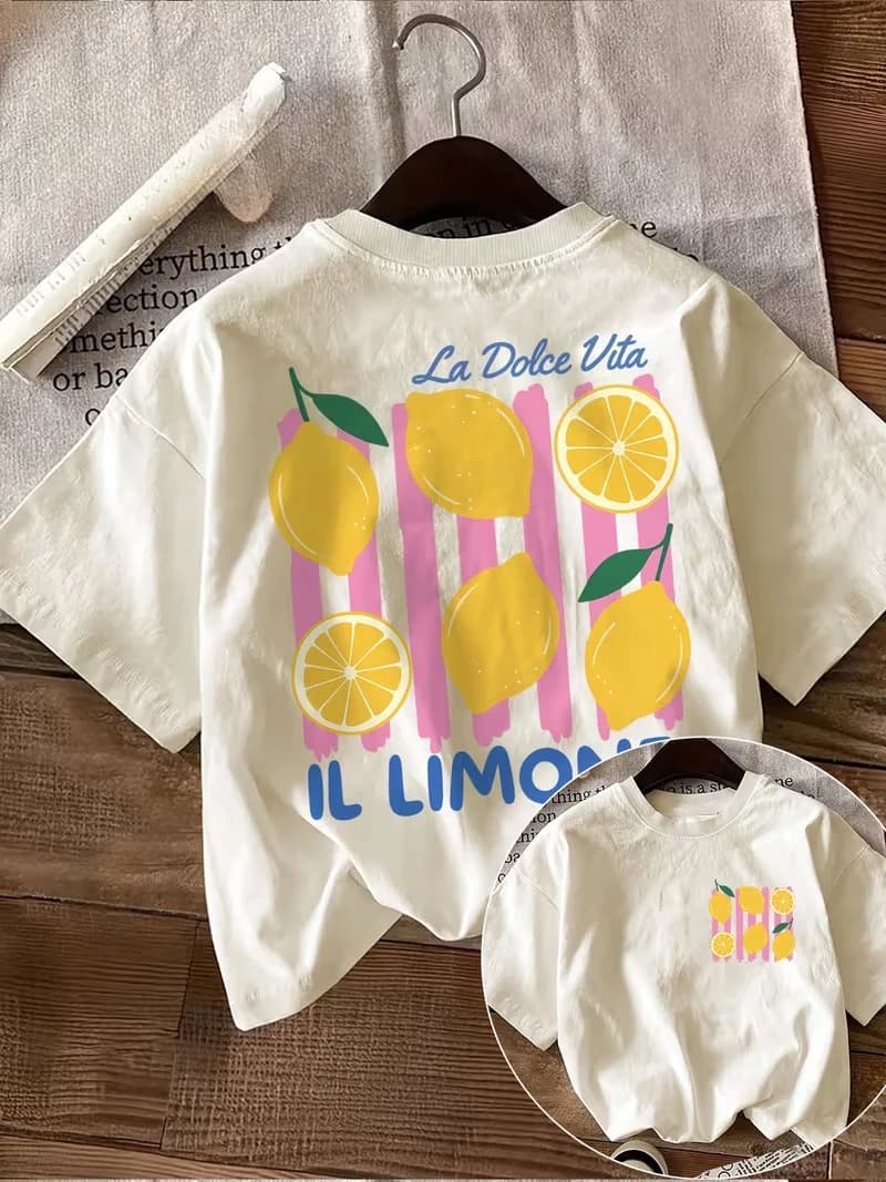 T-shirt décontracté pour homme Limoncella Lemon Stamp Print 100% coton, léger, streetwear, confortab