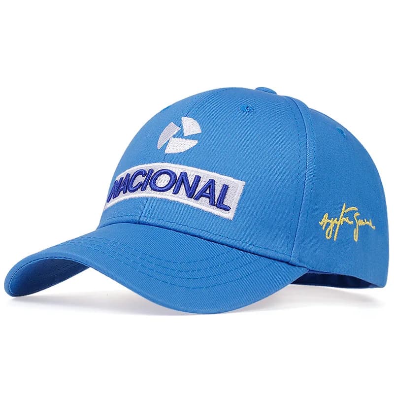 Casquette de baseball brodée à la mode, style pilote de course Ayrton Senna, protection solaire exté