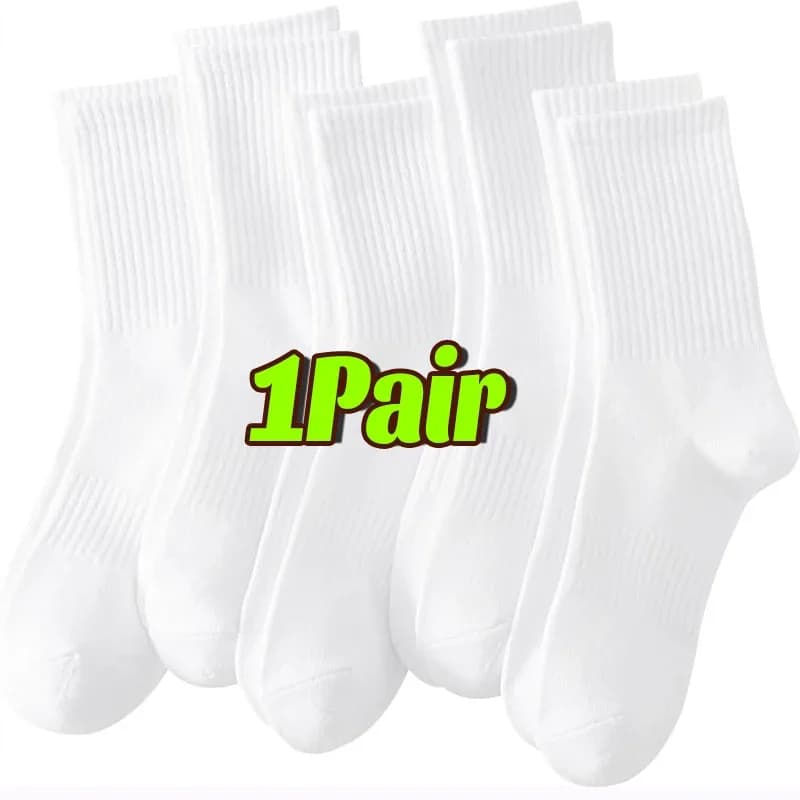 Chaussettes de sport en coton unisexe, douces, confortables, respirantes, décontractées, noir et bla