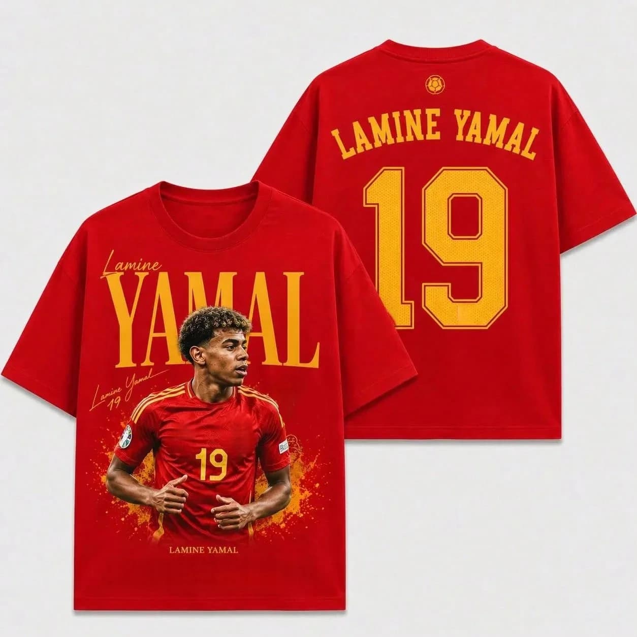 Lamine Yamal Espagne NO.19 T-shirt Homme et Femme Été 100% Coton Vêtements Y2K Mode Haute Qualité Ha
