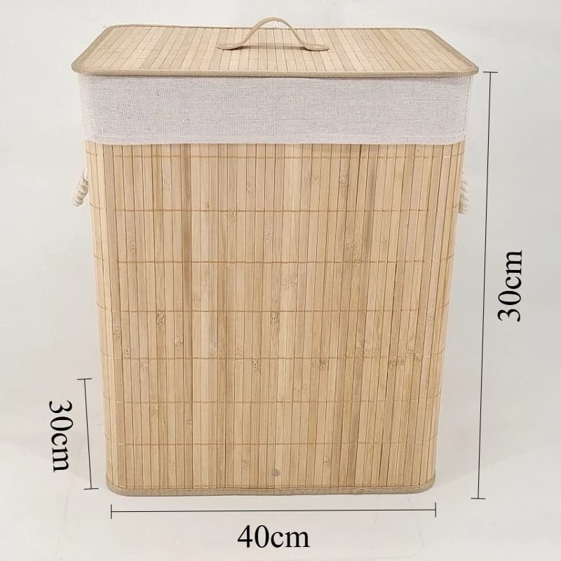 Panier à linge sale paniers de rangement pliants boîte de rangement de vêtements en bambou avec couv