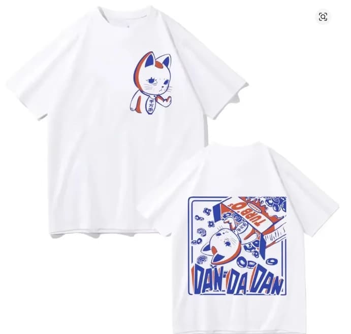 T-shirt graphique amusant Dandadan Turbo Granny Cat, style anime japonais, tendance, dessin animé, c