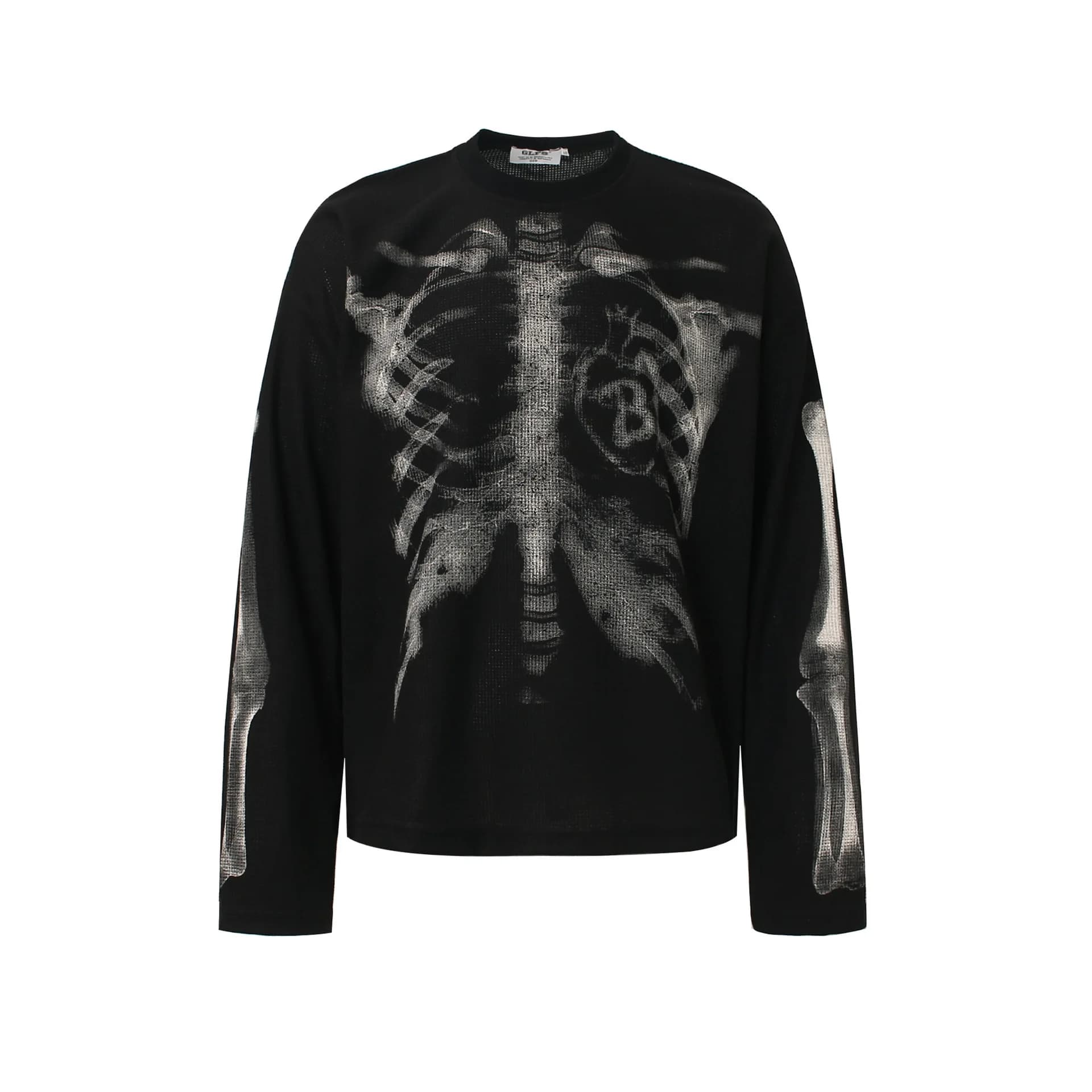 T-shirts graphiques squelette pour hommes, streetwear Harajuku, hip hop, t-shirts oversize à manches