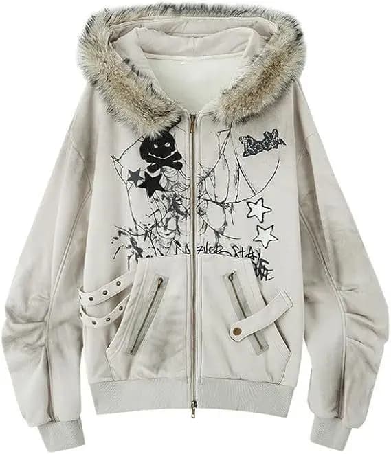 2025 vêtements pour femmes Y2k sweats à capuche surdimensionné hauts Ropa Mujer oreilles de lapin sw