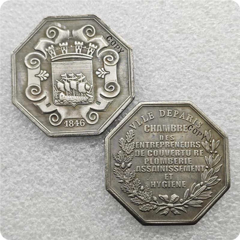 Pièces de monnaie commémoratives de style antique de France, cadeaux, décoration d'intérieur