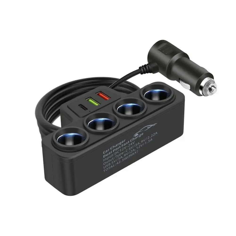 Chargeur de téléphone de voiture adaptateur allume-cigare 3.1A USB QC 3.0 PD 3.1A 12V 24V double pri