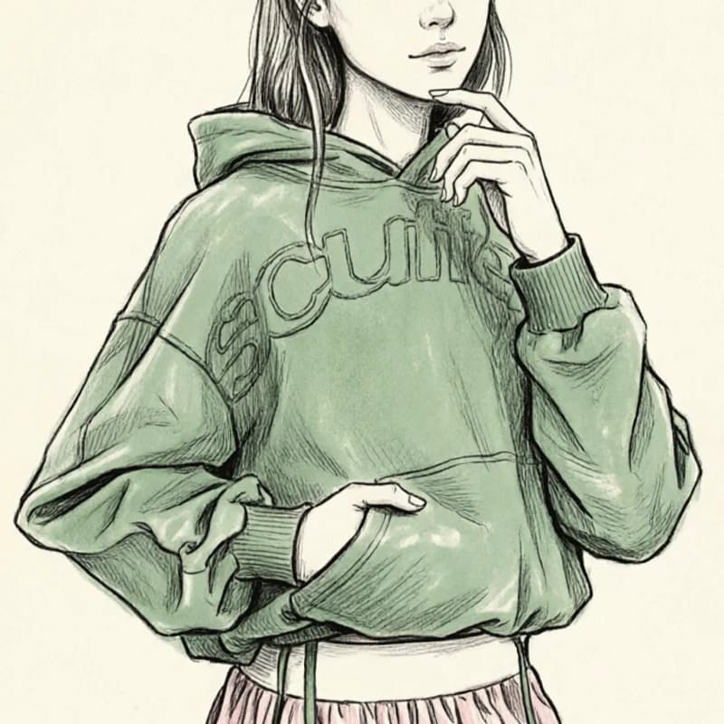 Sweat-shirt à capuche avec appliqué à bords bruts - Vêtement inspiré des personnages de bandes dessi