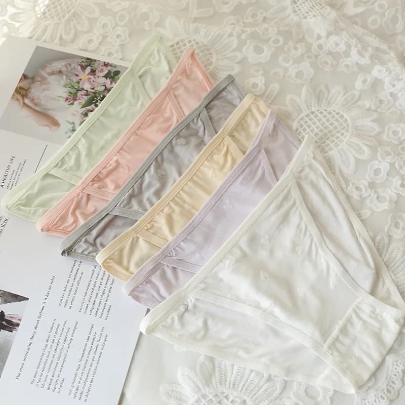 Lot de 6 culottes pour jeunes filles, adorables, taille basse, style uni, pour étudiantes et adolesc