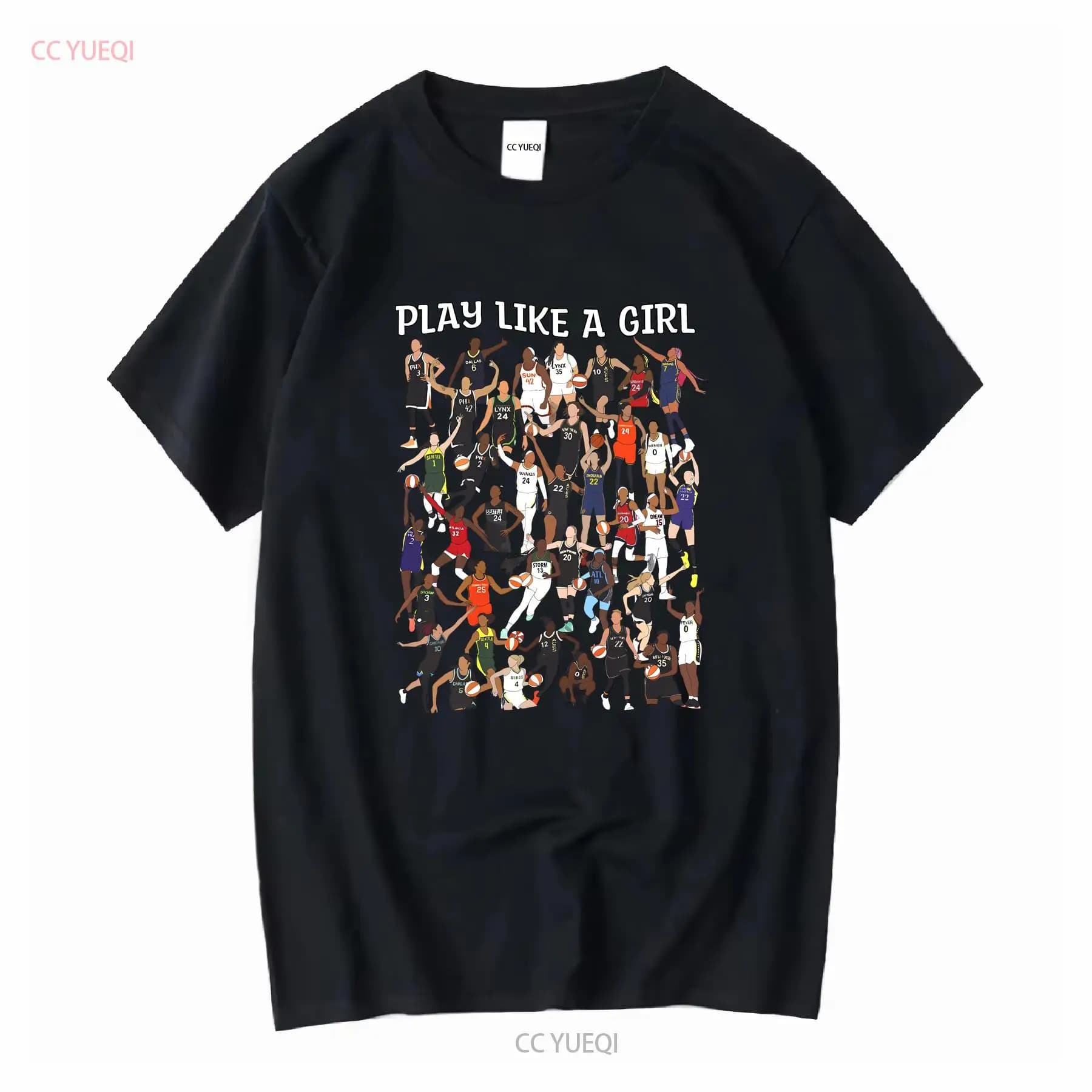 Play Like A Girl WNBA joueurs Jersey t-shirt manches longues ou courtes vintage lavé doux confortabl
