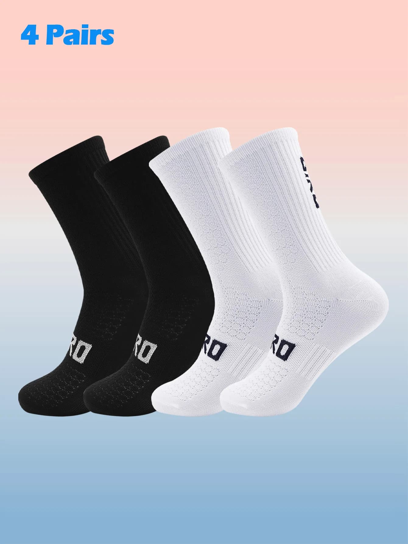 4 paquets de chaussettes de cyclisme de sport colorées anti-odeur cheville course chaussettes athlét