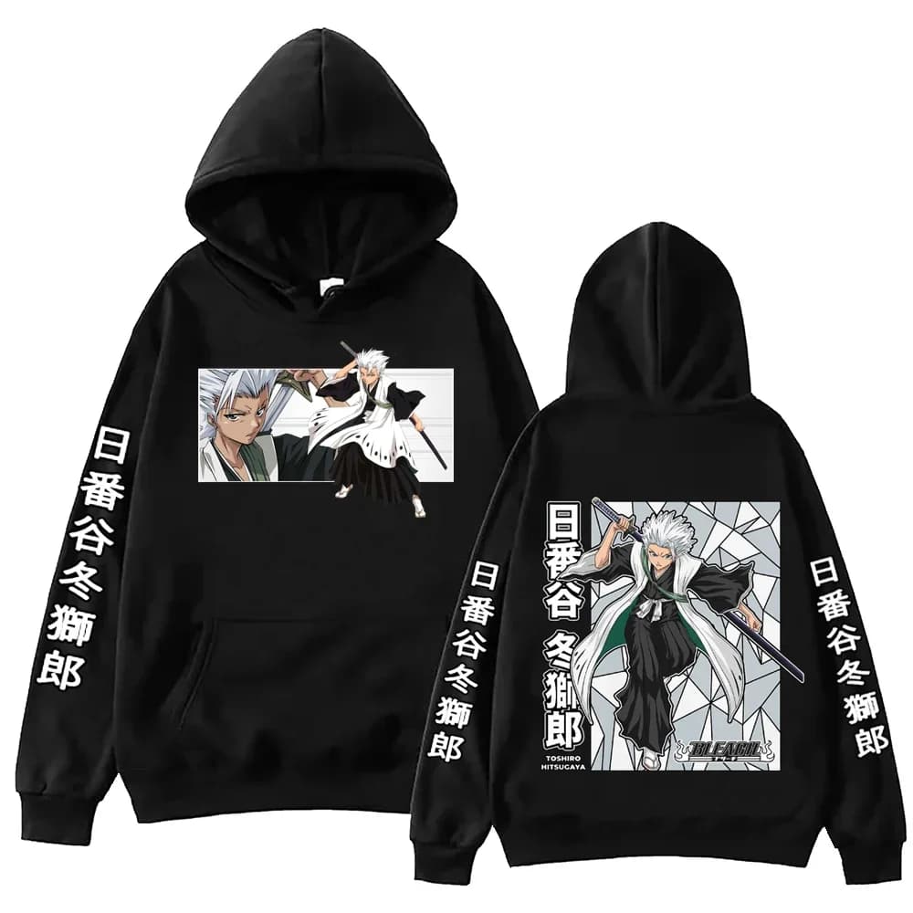Bleach Hitsugaya Toshiro Anime sweats à capuche Harajuku Hip Hop hauts pullover dessin animé à manch