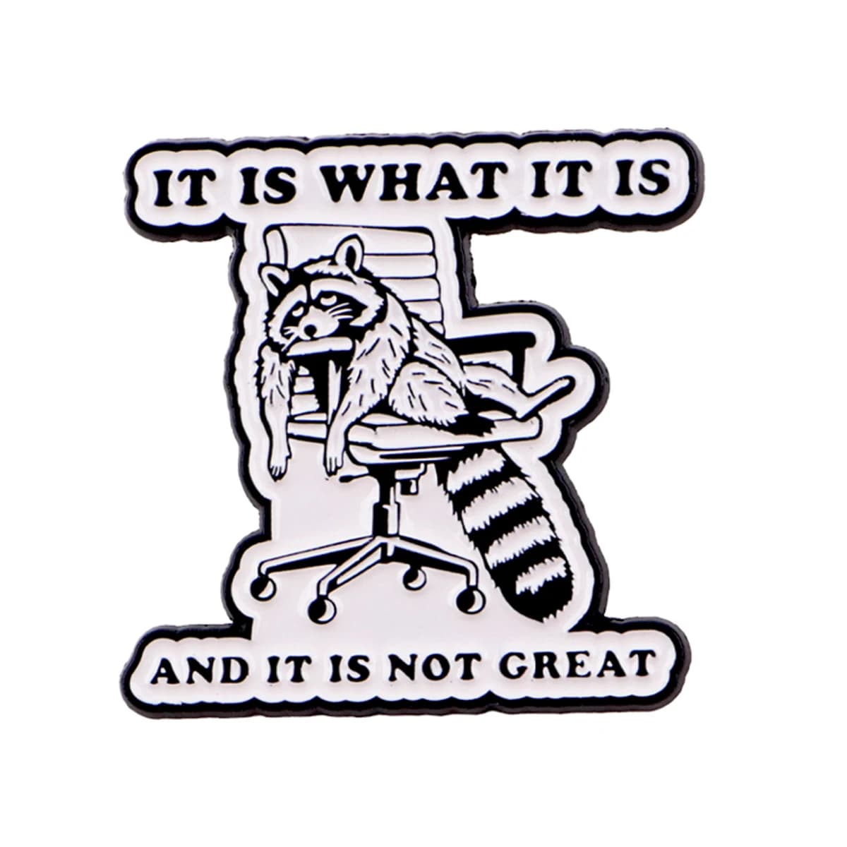 IT IS WHAT IT IS – épingles à revers en émail pour sacs à dos, broches de raton laveur pour femmes, 