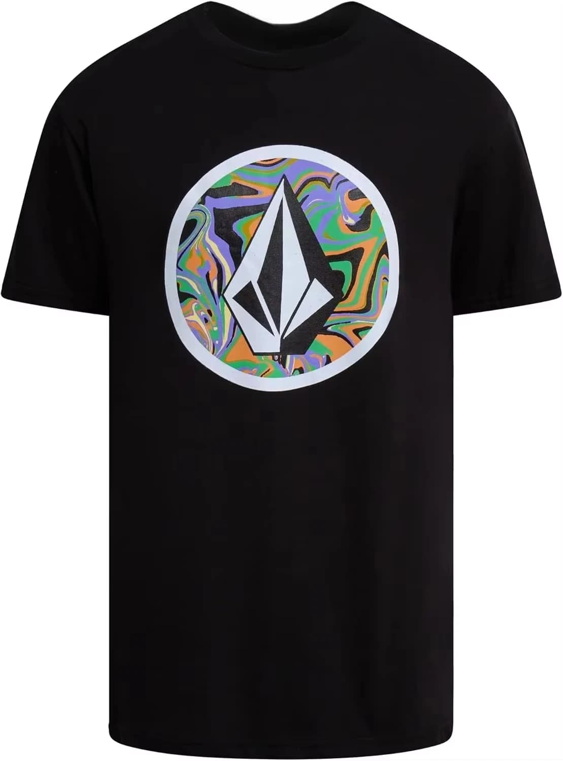 T-shirt rétro psychédélique kaléidoscope Volcom, marque tendance pour le surf et les sports, en coto