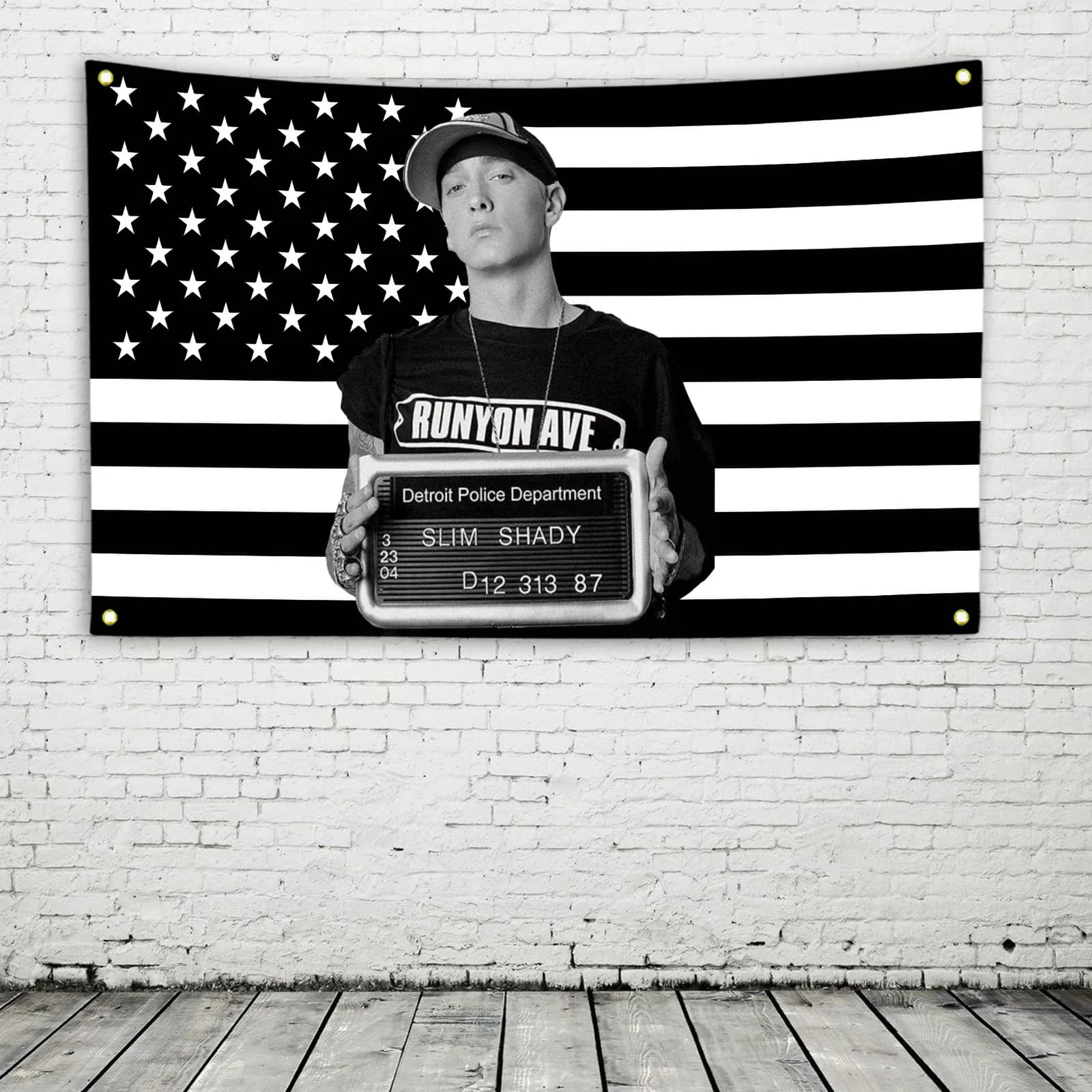 Drapeau américain noir Eminem, décorations extérieures, drapeaux personnalisés pour chambres, articl