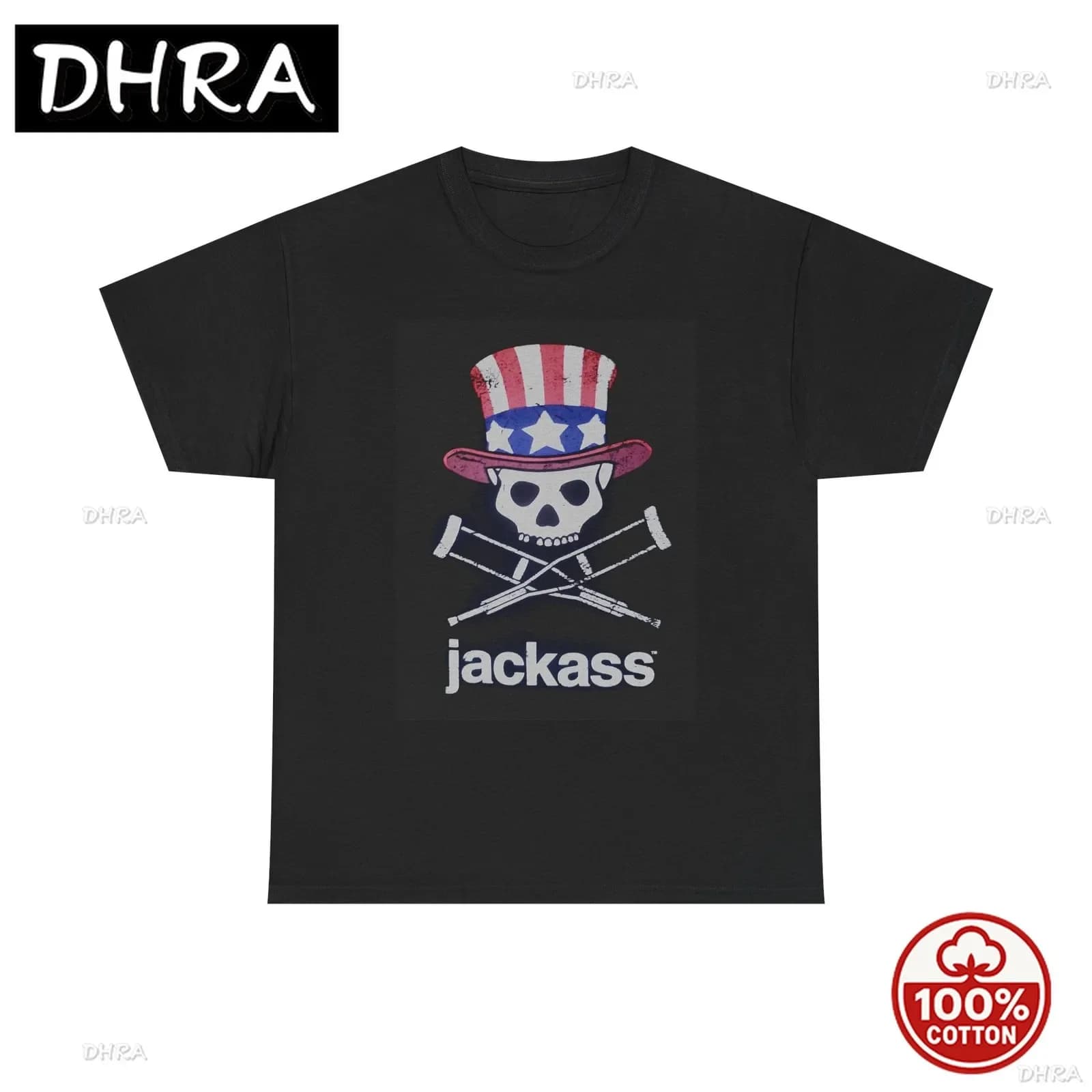 T-shirt graphique Jackass, série télévisée rétro, comédie, unisexe, en coton épais, respirant, style