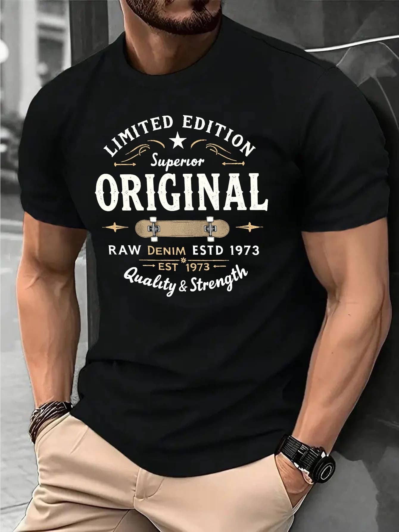 T-shirt homme tendance de haute qualité : 100 % coton pur, imprimé graphique, coupe ample, décontrac