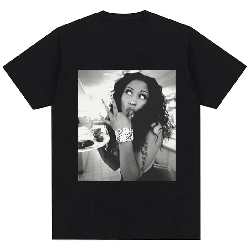 Rap artiste Nicki Minaj imprimé rétro T-shirt foand Hip-hop mode décontracté été imprimé PureT-shirt