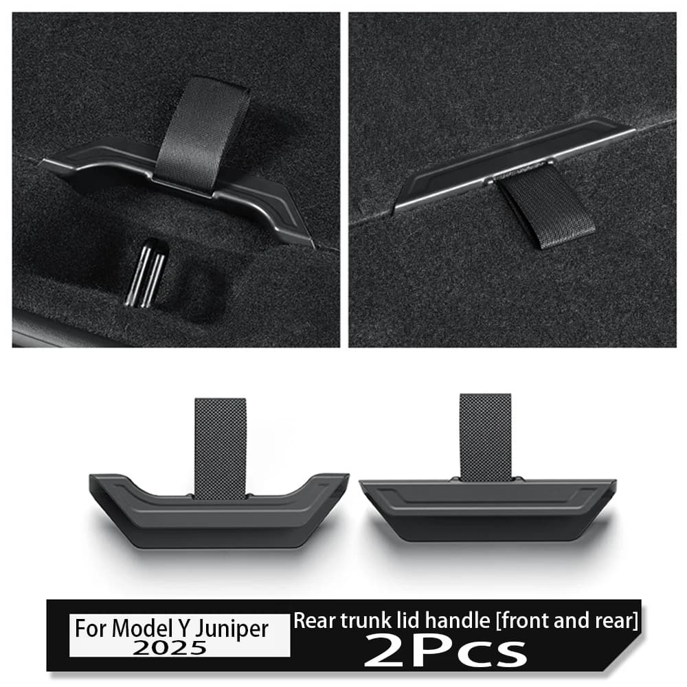 Pour Tesla nouveau modèle Y Juniper 2025 2 pièces couvercle de coffre poignée corde Nylon + ABS couv
