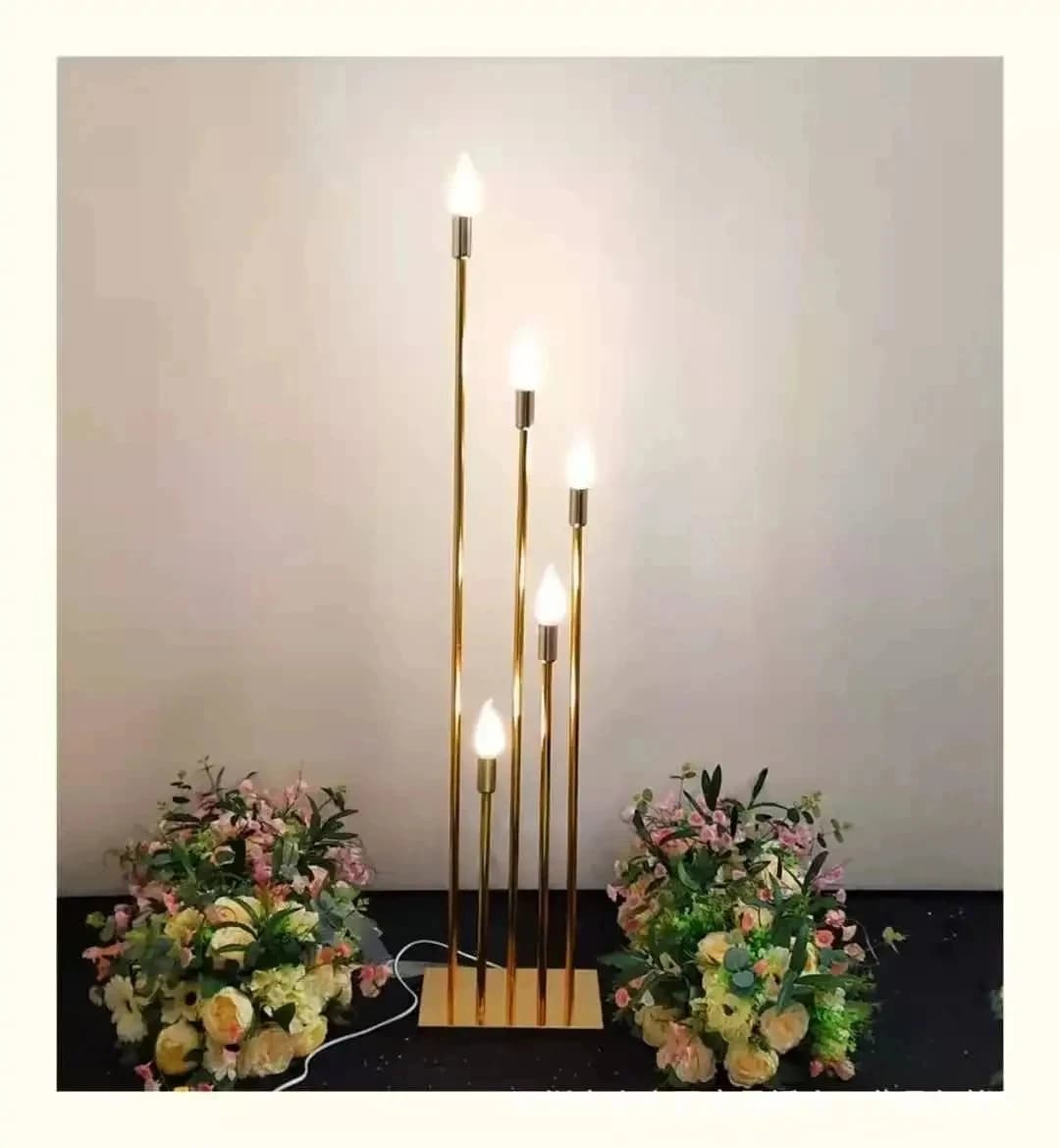 2 ensembles! Candélabre électrique en métal de haute qualité à 10 têtes – Centre de table pour maria