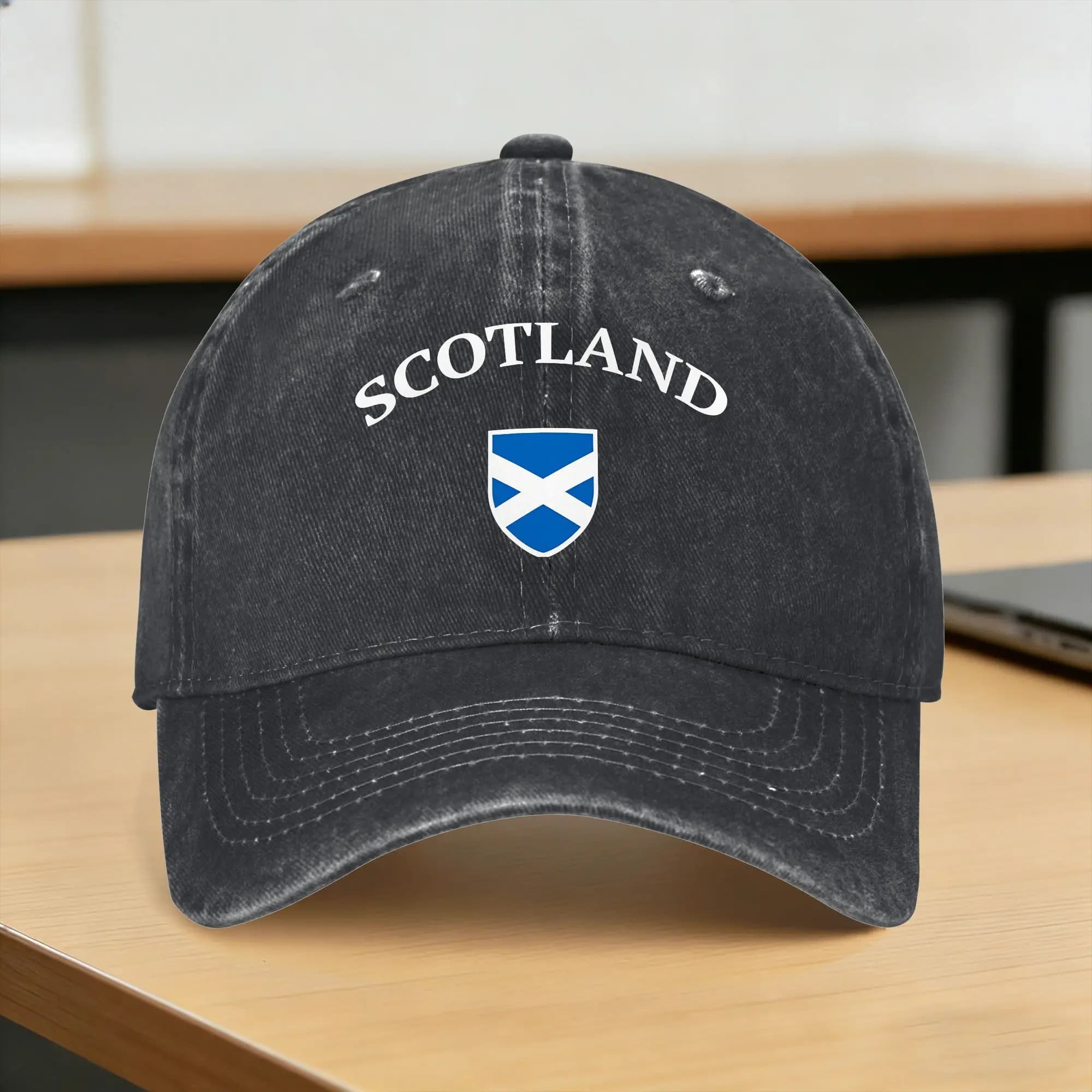 Casquette de baseball unisexe élégante avec drapeau écossais, style trucker délavé, pour le football