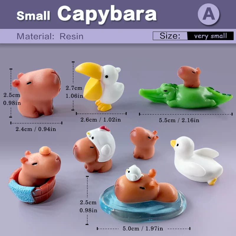 Figurine de canard crocodile Capybara, modèle animal, décoration de jardin nickel é l'inventaire, fi