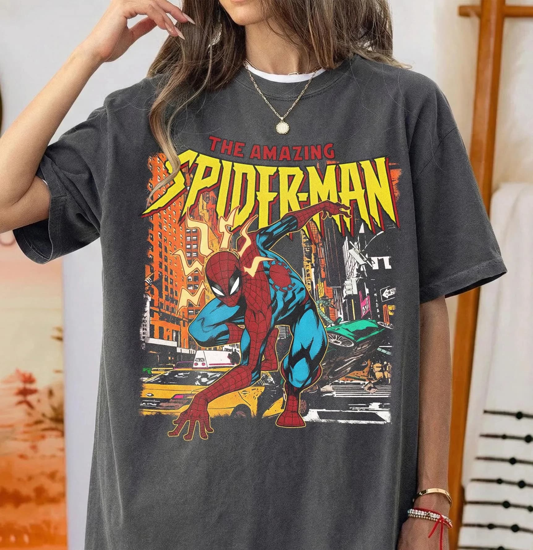 T-shirt vintage surdimensionné Spider-Man Brand New Day 2026, dernier film, Tom Holland, Spiderman, 