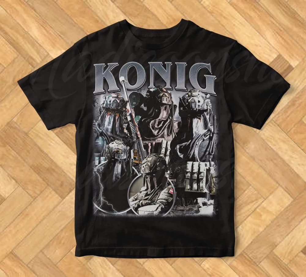 Limité Konig Vintage T-Shirt cadeau pour femme homme coton lourd T-Shirt vêtements graphique à manch