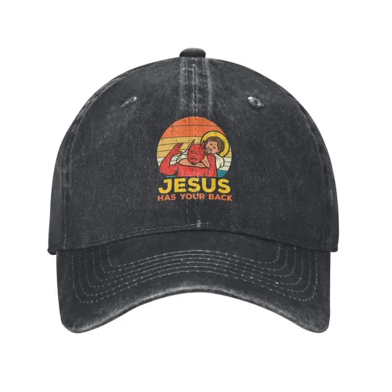 Jésus a votre dos Jiu Jitsu rétro chrétien casquette de Baseball Vintage coton Denim casquette papa 