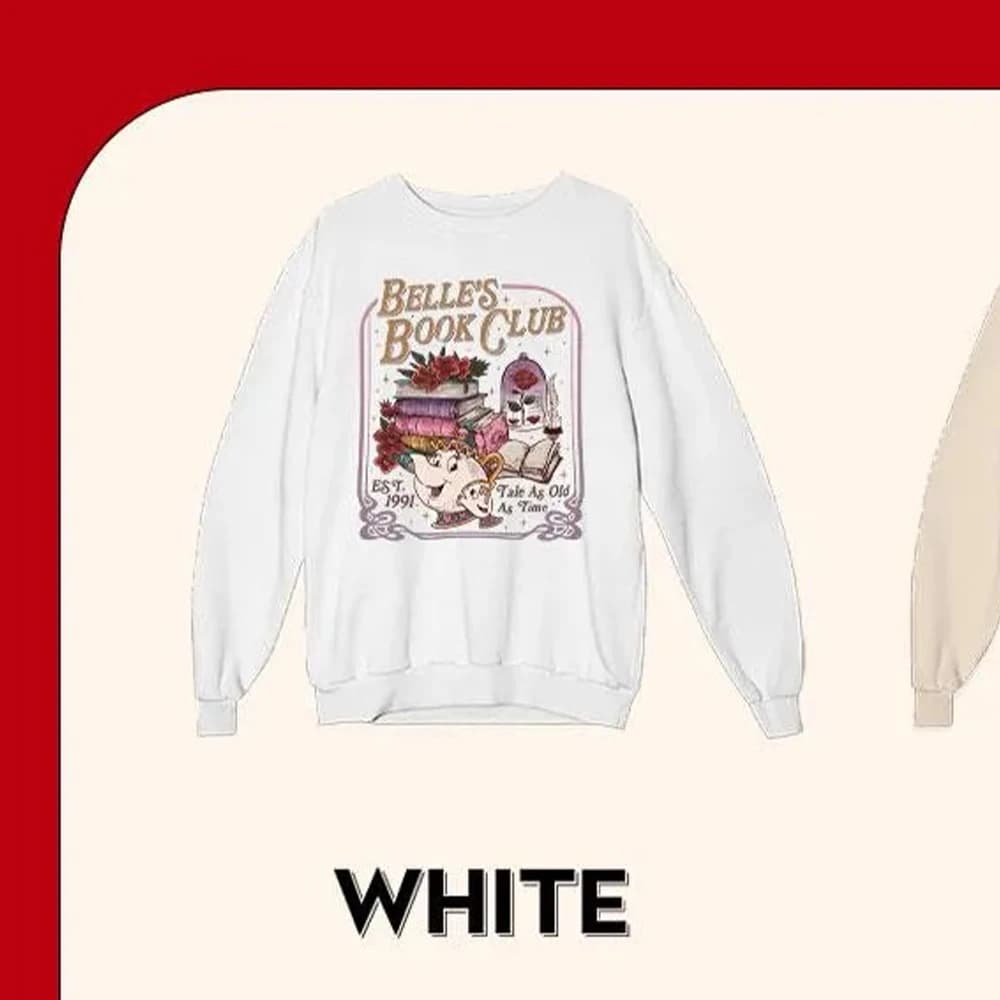 Belle's Book Club Sweatshirt Tale As Old As Time Belle's Book Cafe Manches longues Col rond Vêtement