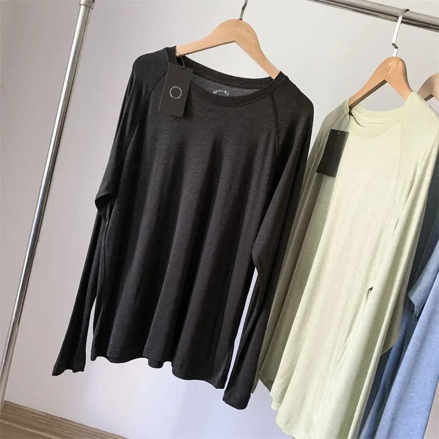 T-shirt de randonnée pour homme en laine mérinos, manches longues, séchage rapide, respirant, anti-t