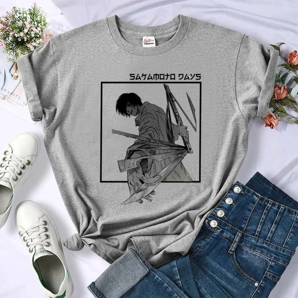 Sakamoto Days t-shirt adolescent gothique graphique anime années 80 t-shirt femmes rétro anime à la