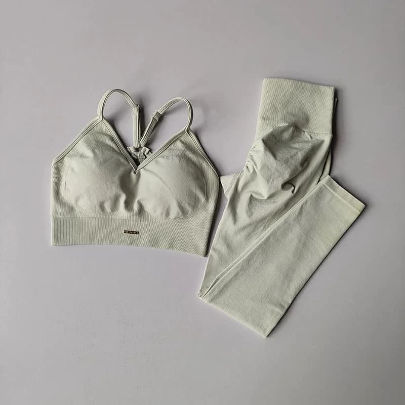 Combinaison de sport pour femme Peach à taille haute et effet push-up, résistante aux chocs, pour le