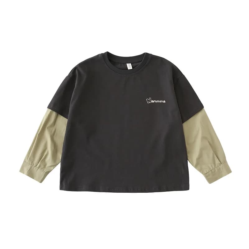 Mode famille T-shirt à manches longues Parent-enfant T-shirt coréen père mère et fils fille mêmes vê