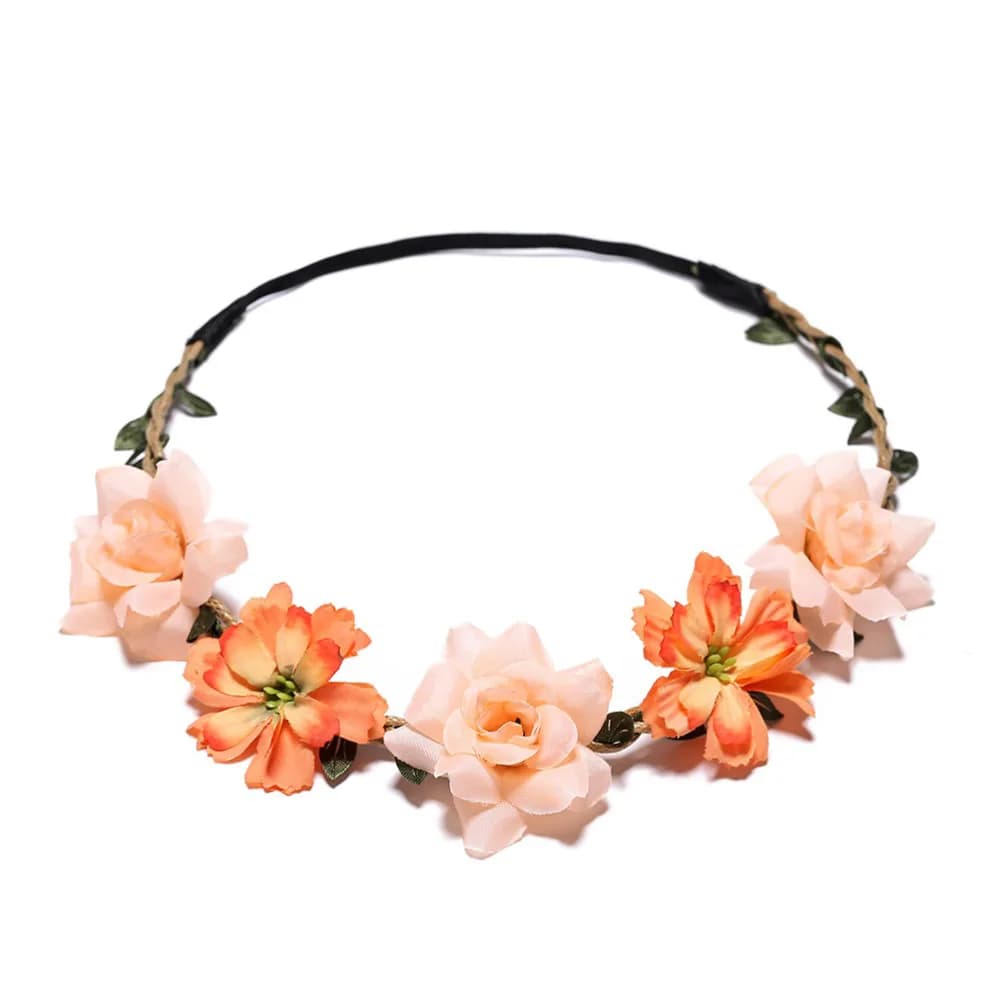 Accessoire pour cheveux, bandeau léger, couronne de ruban, guirlande florale de fleurs de roses pour