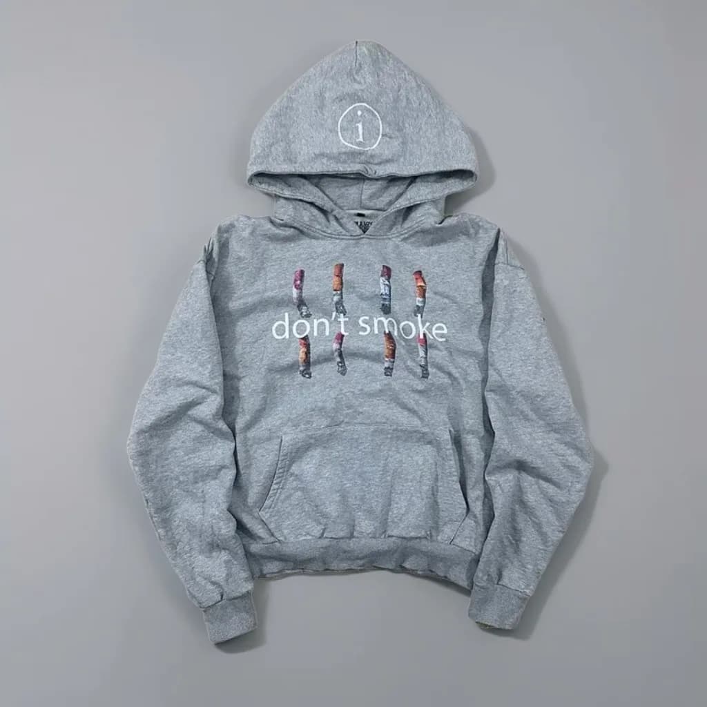 Nouvelle mode Y2K gris sport pas de fumer pull à capuche zippé hommes femmes Vintage classique Hip H