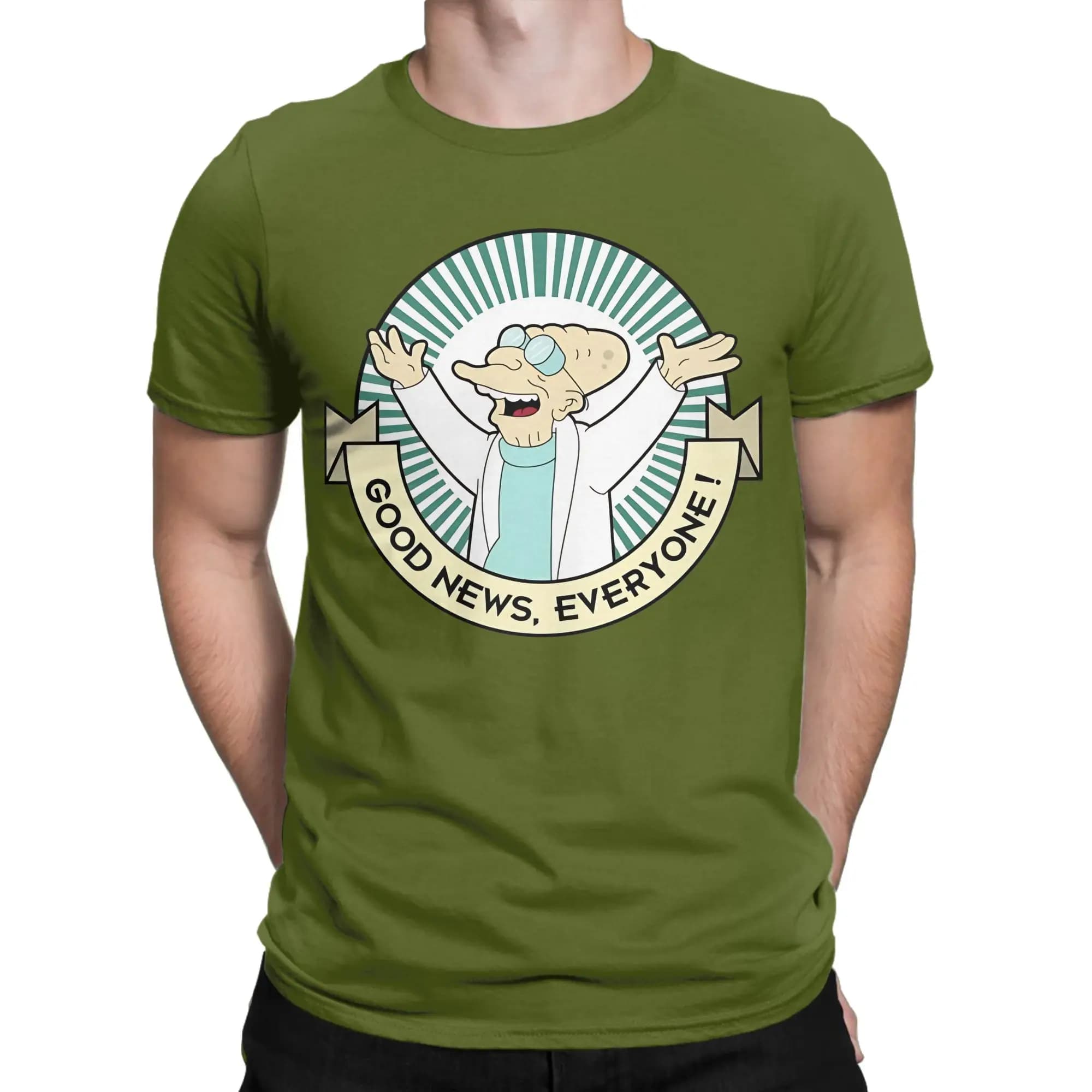 Futurama, le professeur Farnsworth : Bonnes nouvelles, tout le monde ! T-shirt classique à motif amu