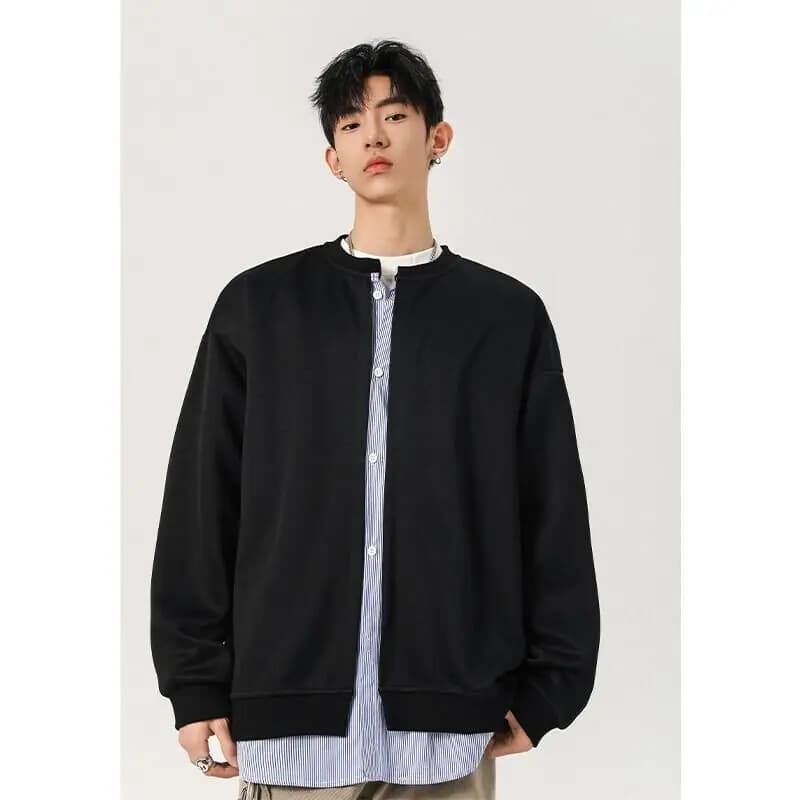 Sweat-shirt surdimensionné à effet superposé pour homme, streetwear, confort, faux deux pièces, pour