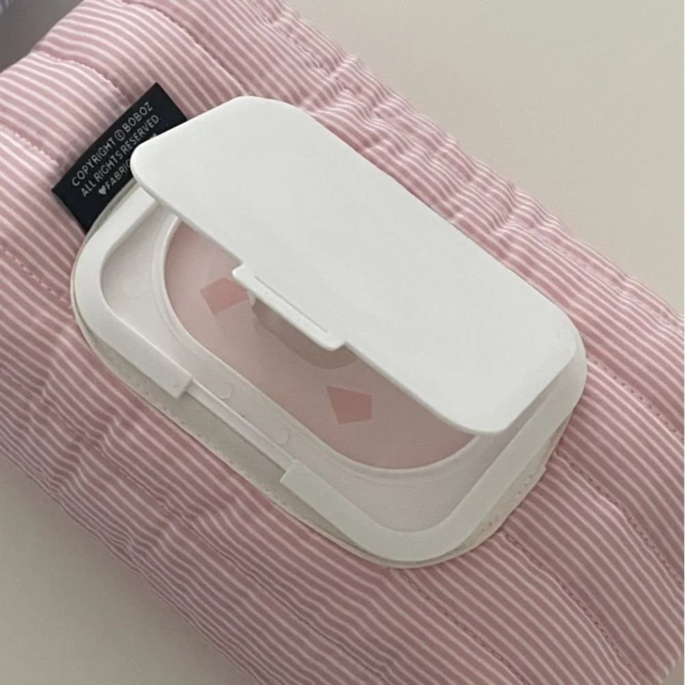 Nouvelle pochette pour lingettes humides matelassée rayée, étui polyvalent extractible pour mouchoir