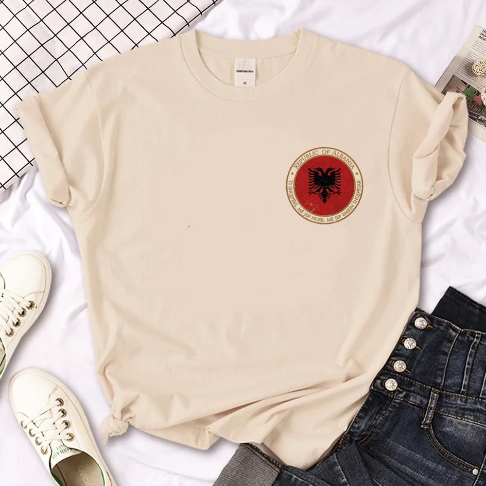 Albanie t-shirt femmes japonais harajuku manga haut femme années 2000 concepteur vêtements drôles