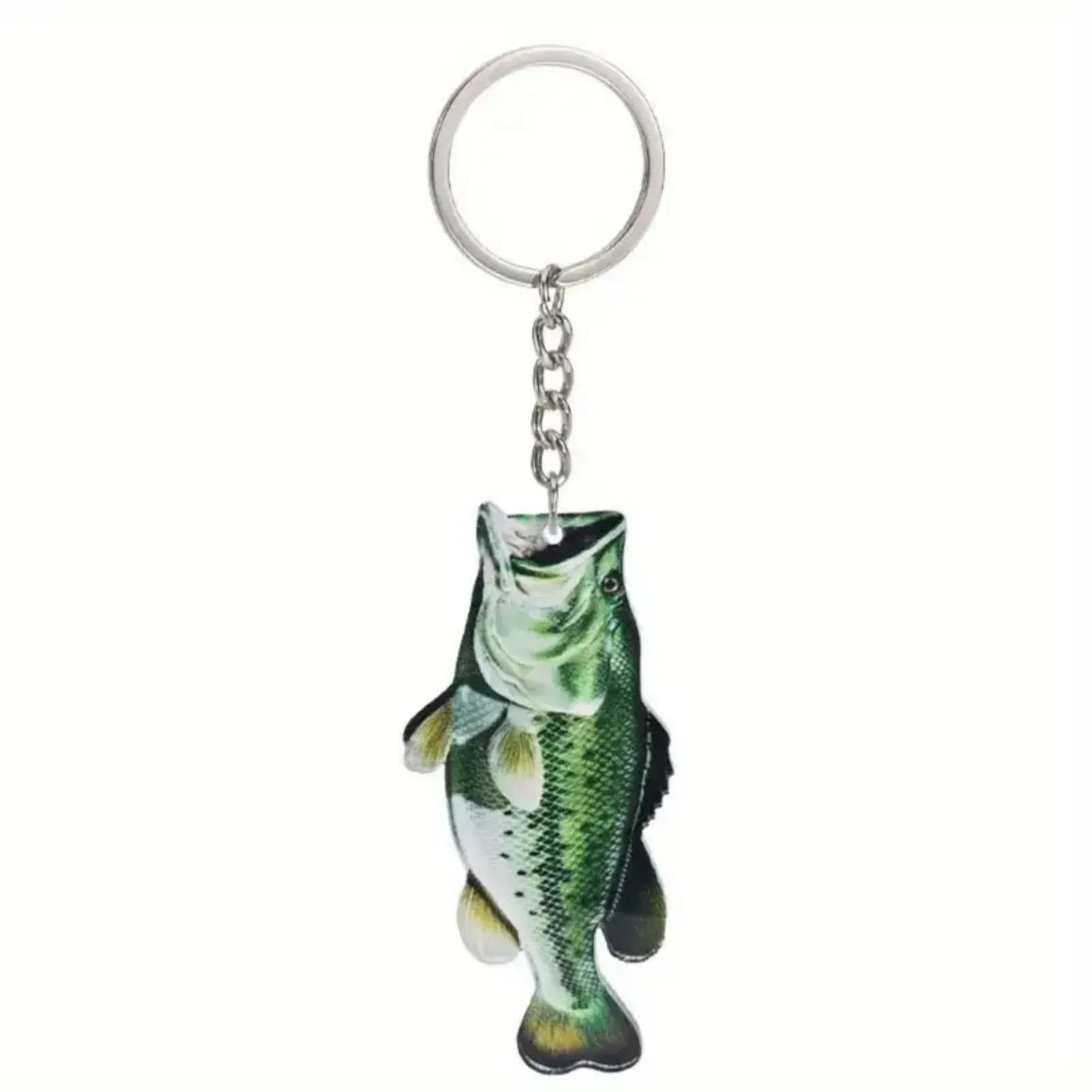Porte-clés en acrylique pour amoureux de la pêche, pour sac d'homme, pendentif poisson, pêcheur, océ