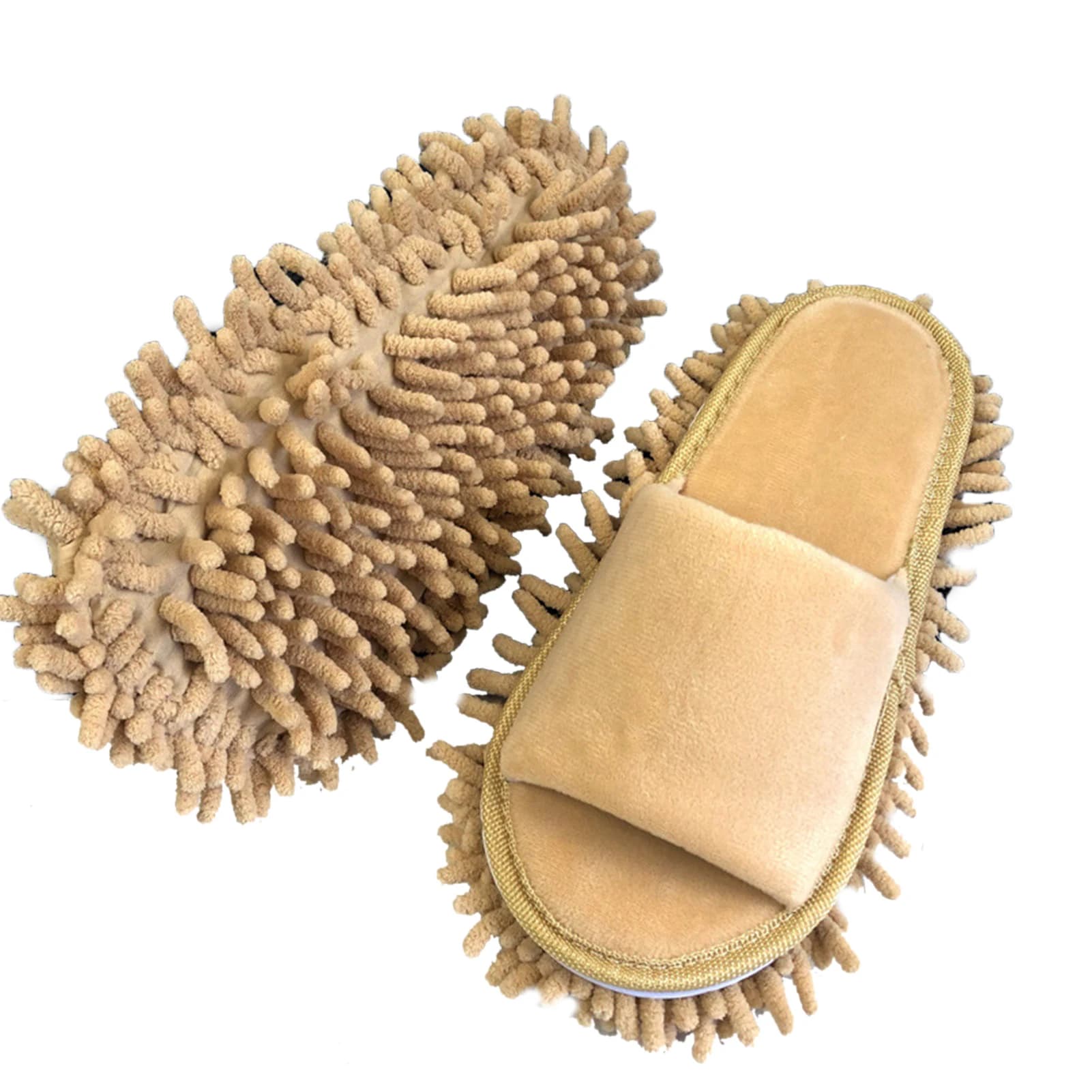 1 paire de pantoufles de sol, vadrouille à bout ouvert, pantoufles de nettoyage de la poussière de s