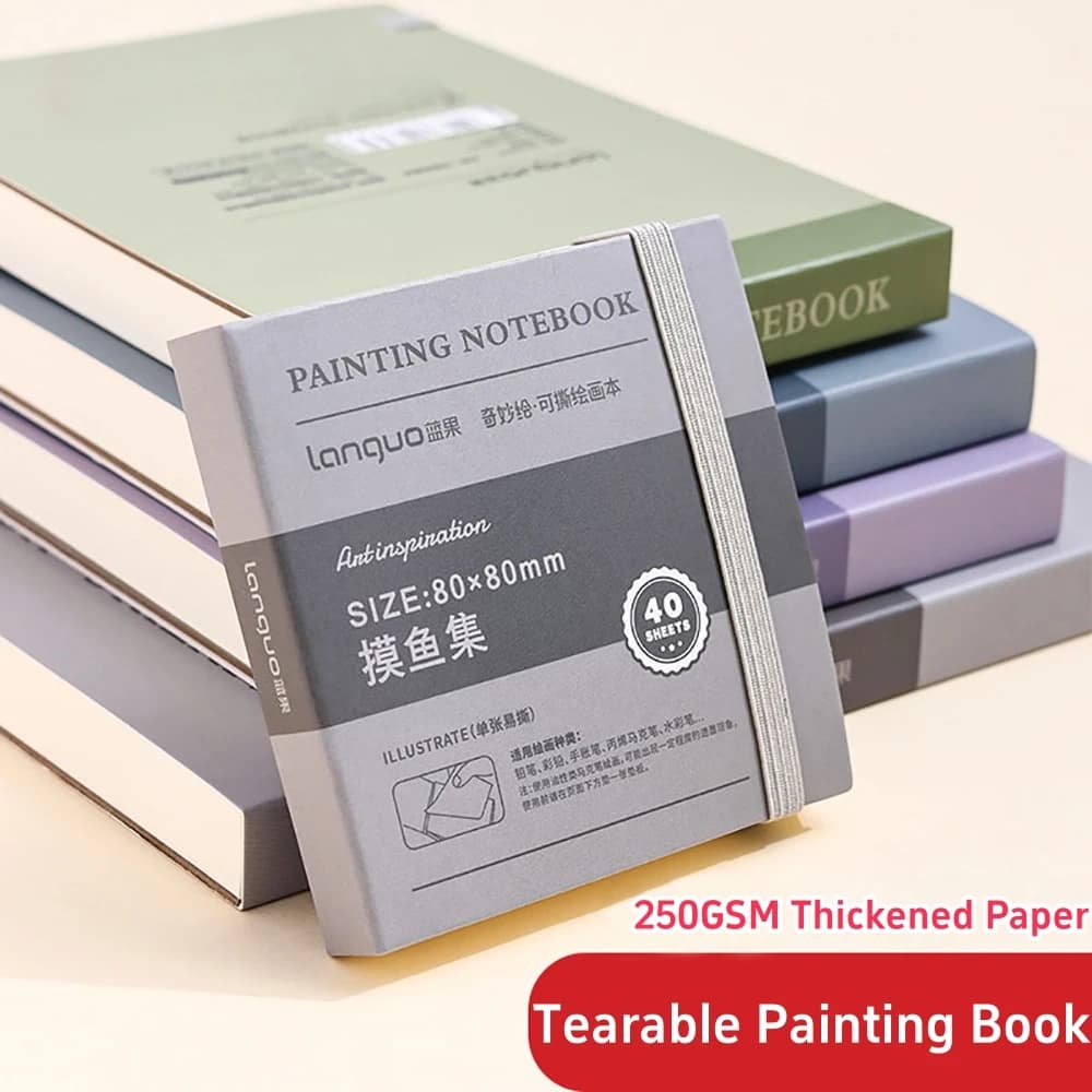 Carnet de croquis de dessin Portable, 40 feuilles, carton blanc épais, Mini livre d'art en Graphite 
