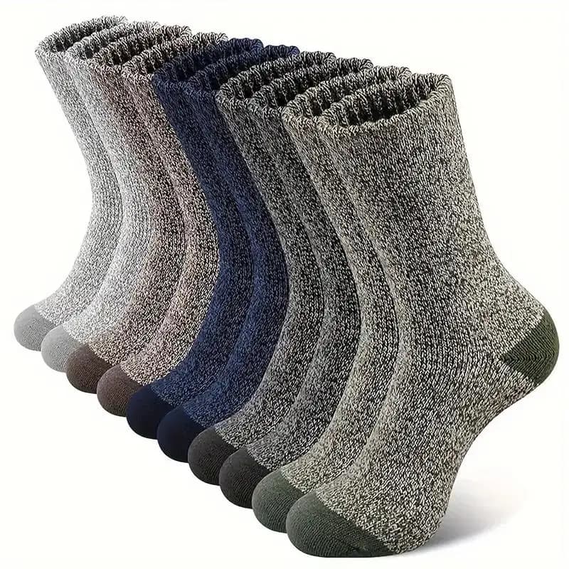 5 paires de chaussettes en laine mérinos pour hommes, chaussettes de randonnée super épaisses, chaus