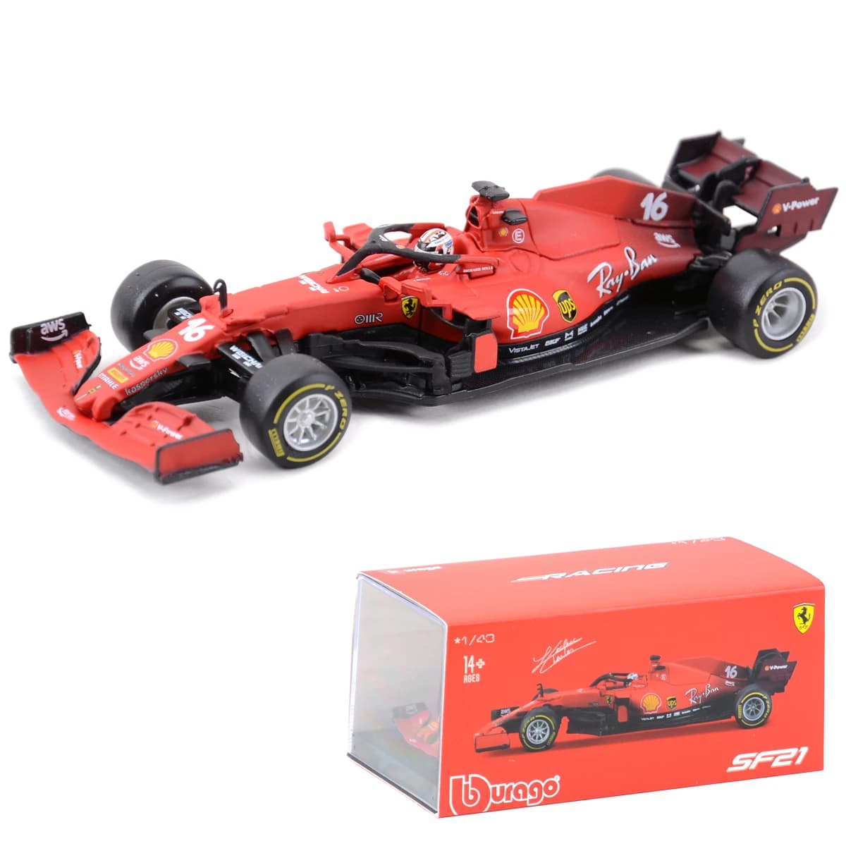 Bburago 1:43 Ferrari 2021 SF21 # 16 # Voiture de formule 55 F1, véhicules moulés sous pression, modè