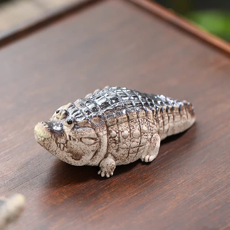 Figurine de Crocodile potelée mignonne, petits crocodiles réalistes, ornement de thé en résine, modè