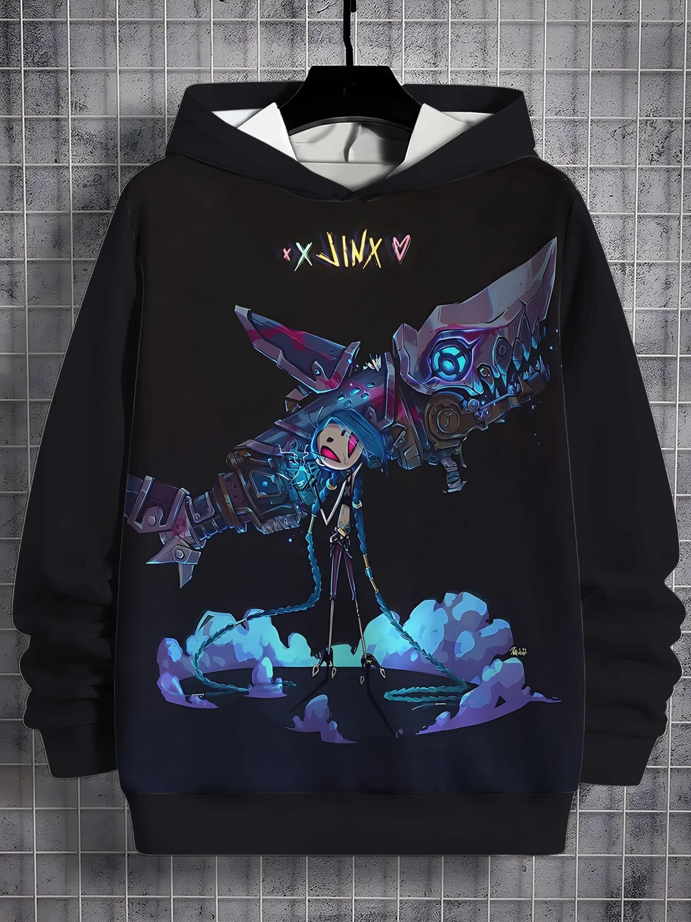 2025 Arcane Jinx Anime impression 3D toutes saisons enfants sweat-shirt décontracté Cool hauts pullo