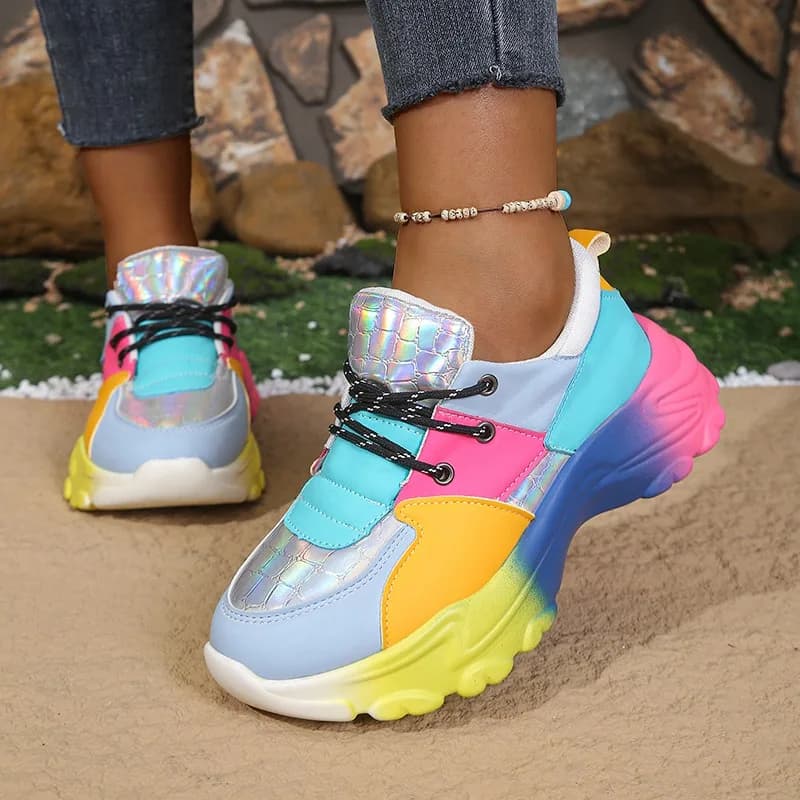 Baskets de course pour femmes, chaussures de créateur colorées et tendance, mocassins décontractés c
