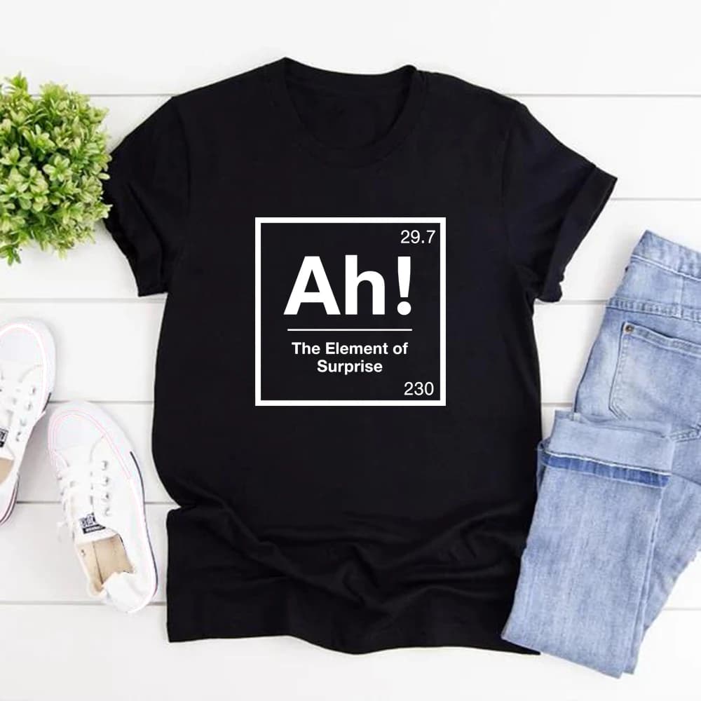 T-shirt « Ah l'élément de la surprise » – Projet Hail Mary – Blague de chimie – T-shirt drôle avec m