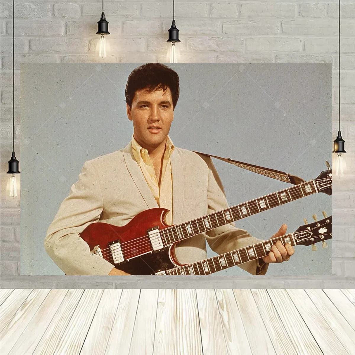 Décoration de fête d'anniversaire pour adultes sur le thème du chanteur Elvis Presley, toile de fond