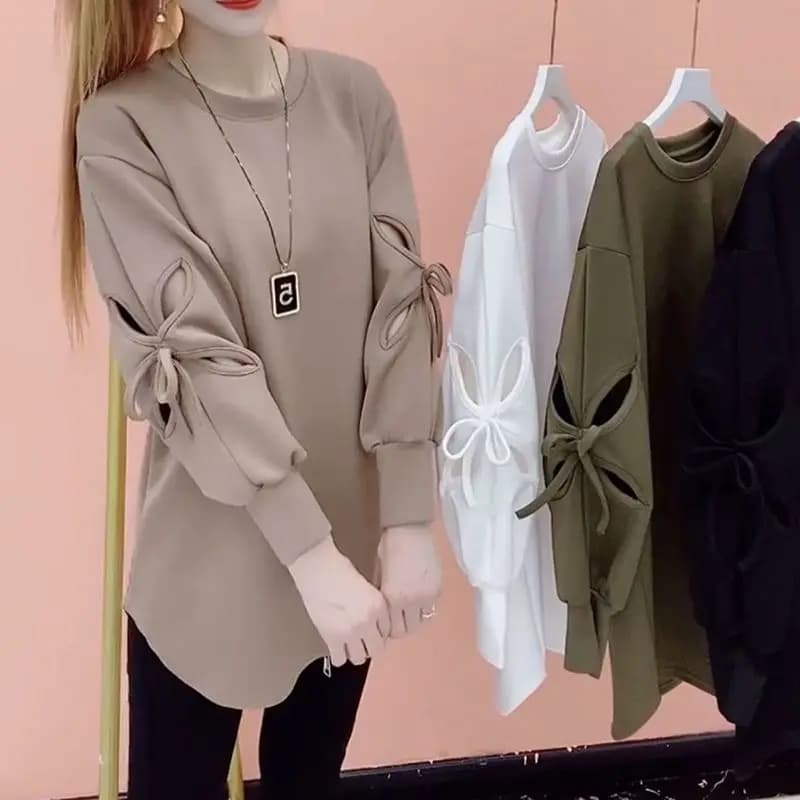 Femme T-shirt mode coréenne vêtements haut élégant printemps vêtements noir Streetwear décontracté L